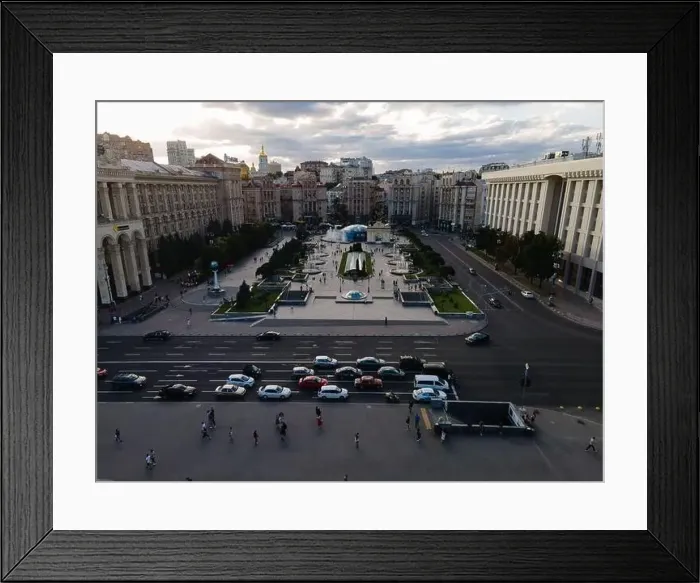 Framed Print : Independence Square in Kyiv, Ukraine. Maidan. Aerial view Framed Print : Independence Square in Kyiv, Ukraine. Maidan. Aerial view