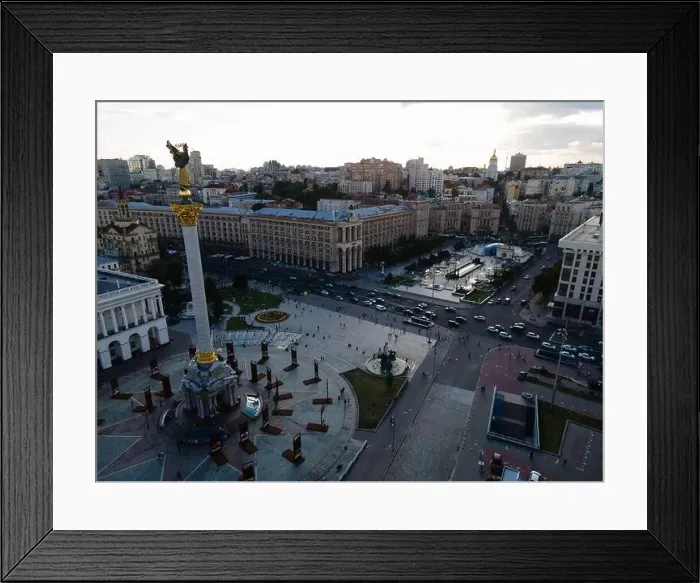 Framed Print : Independence Square in Kyiv, Ukraine. Maidan. Aerial view Framed Print : Independence Square in Kyiv, Ukraine. Maidan. Aerial view