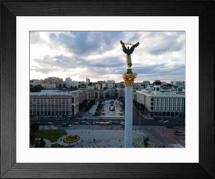 Framed Print : Independence Square in Kyiv, Ukraine. Maidan. Aerial view Framed Print : Independence Square in Kyiv, Ukraine. Maidan. Aerial view
