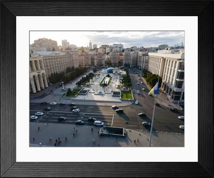 Framed Print : Independence Square in Kyiv, Ukraine. Maidan. Aerial view Framed Print : Independence Square in Kyiv, Ukraine. Maidan. Aerial view