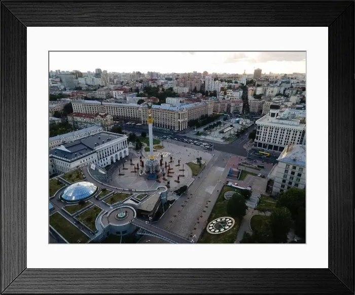 Framed Print : Independence Square in Kyiv, Ukraine. Maidan. Aerial view Framed Print : Independence Square in Kyiv, Ukraine. Maidan. Aerial view