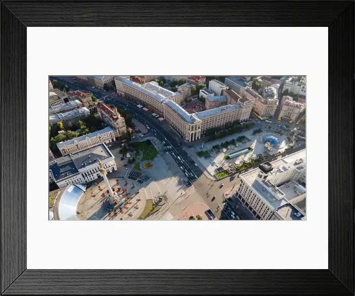 Framed Print : Independence Square in Kyiv, Ukraine. Maidan. Aerial view Framed Print : Independence Square in Kyiv, Ukraine. Maidan. Aerial view