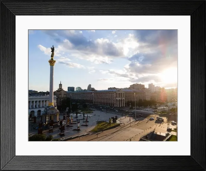 Framed Print : Independence Square in Kyiv, Ukraine. Maidan. Aerial view Framed Print : Independence Square in Kyiv, Ukraine. Maidan. Aerial view