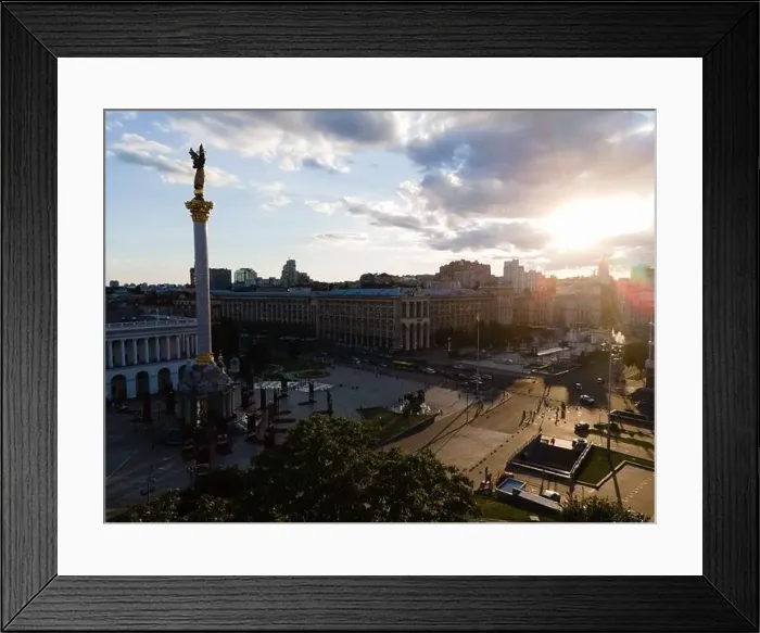 Framed Print : Independence Square in Kyiv, Ukraine. Maidan. Aerial view Framed Print : Independence Square in Kyiv, Ukraine. Maidan. Aerial view