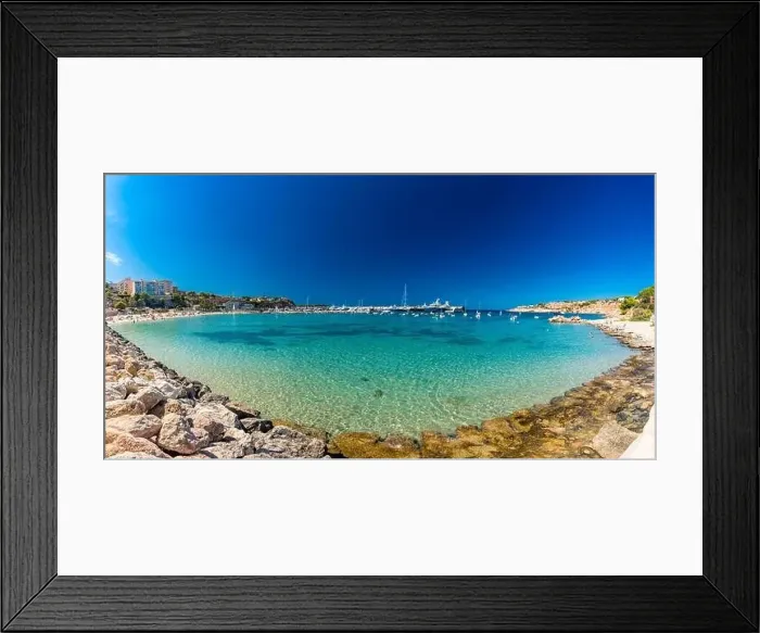 Framed Print : Port Adriano sandy beach in summer, El Toro, Majorca, Balearic Islands, Spain Framed Print : Port Adriano sandy beach in summer, El Toro, Majorca, Balearic Islands, Spain