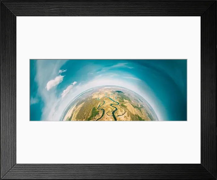 Framed Print : Aerial View Green Forest Woods And River Landscape In Sunny Spring Day Framed Print : Aerial View Green Forest Woods And River Landscape In Sunny Spring Day
