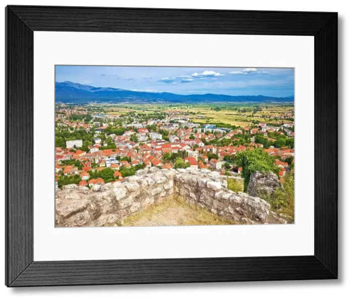 Framed Print : Town of Sinj view from historic fortress, Dalmatia Hinterland region of Croatia Framed Print : Town of Sinj view from historic fortress, Dalmatia Hinterland region of Croatia
