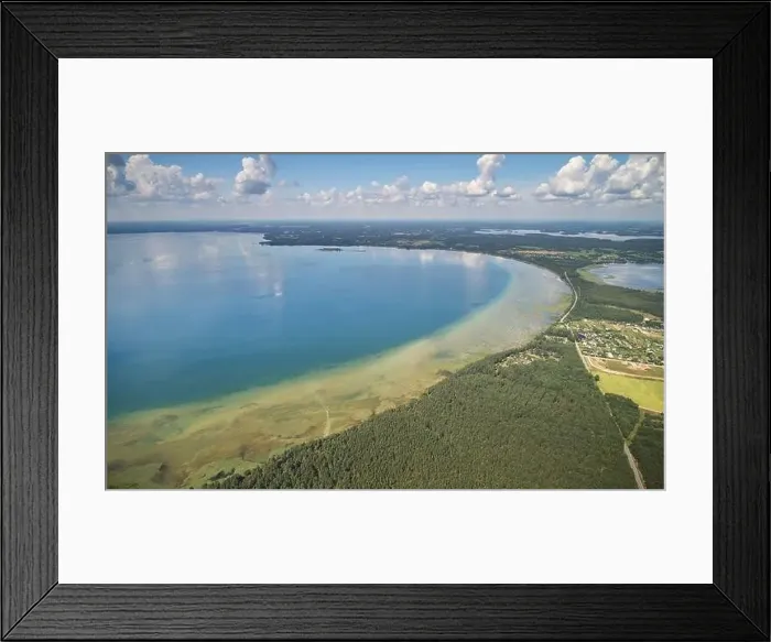 Framed Print : Big lake in forest background aerial drone top view Framed Print : Big lake in forest background aerial drone top view
