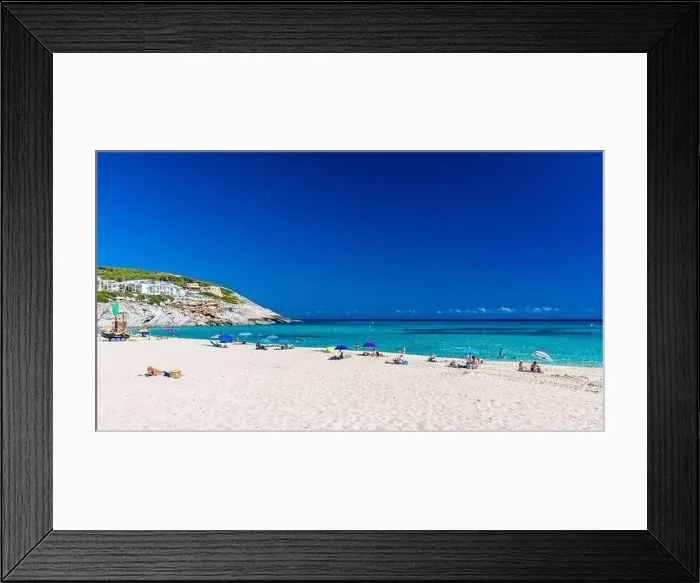Framed Print : CALA MESQUIDA, MALLORCA, SPAIN - 19 July 2020: People enjoying beautiful sandy beach of on Mallorca Framed Print : CALA MESQUIDA, MALLORCA, SPAIN - 19 July 2020: People enjoying beautiful sandy beach of on Mallorca