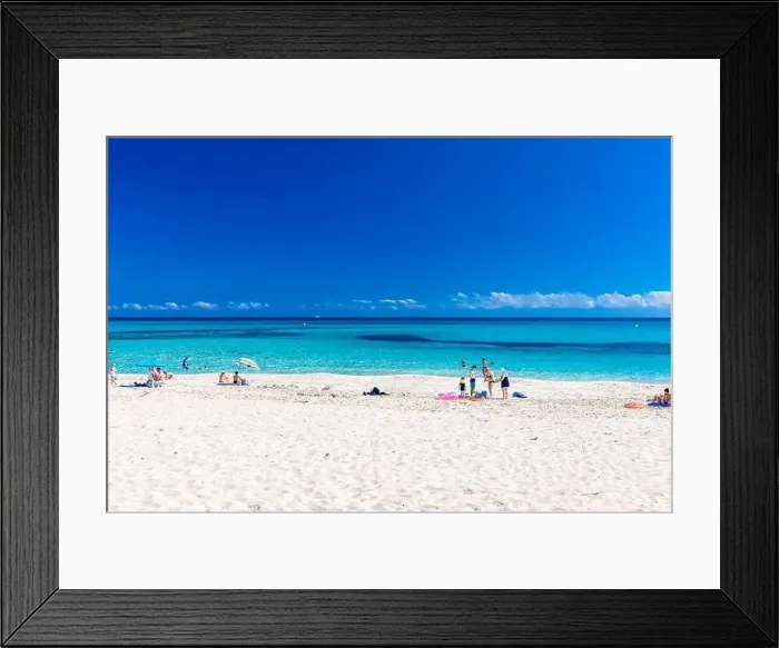 Framed Print : CALA MESQUIDA, MALLORCA, SPAIN - 19 July 2020: People enjoying beautiful sandy beach of on Mallorca Framed Print : CALA MESQUIDA, MALLORCA, SPAIN - 19 July 2020: People enjoying beautiful sandy beach of on Mallorca