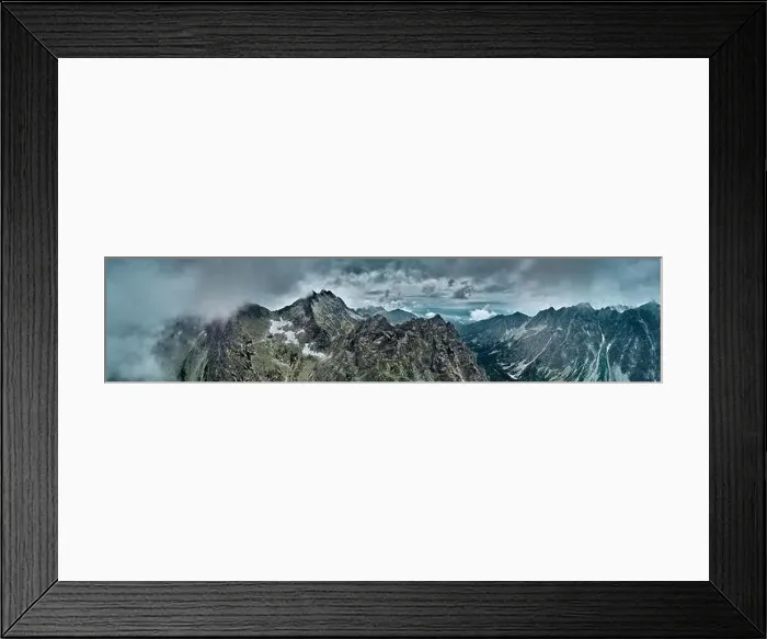 Framed Print : Beautiful panoramic aerial drone view of mountain in National Park High Tatra Framed Print : Beautiful panoramic aerial drone view of mountain in National Park High Tatra