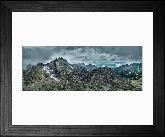 Framed Print : Beautiful panoramic aerial drone view of mountain in National Park High Tatra Framed Print : Beautiful panoramic aerial drone view of mountain in National Park High Tatra