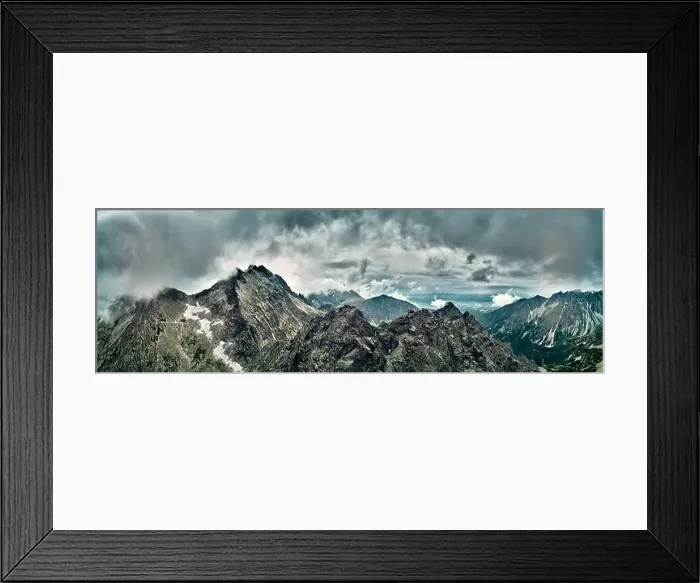 Framed Print : Beautiful panoramic aerial drone view of mountain in National Park High Tatra Framed Print : Beautiful panoramic aerial drone view of mountain in National Park High Tatra