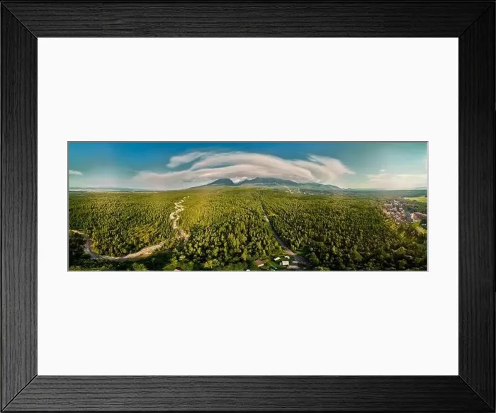 Framed Print : Beautiful panoramic aerial drone view of mountain in National Park High Tatra Framed Print : Beautiful panoramic aerial drone view of mountain in National Park High Tatra