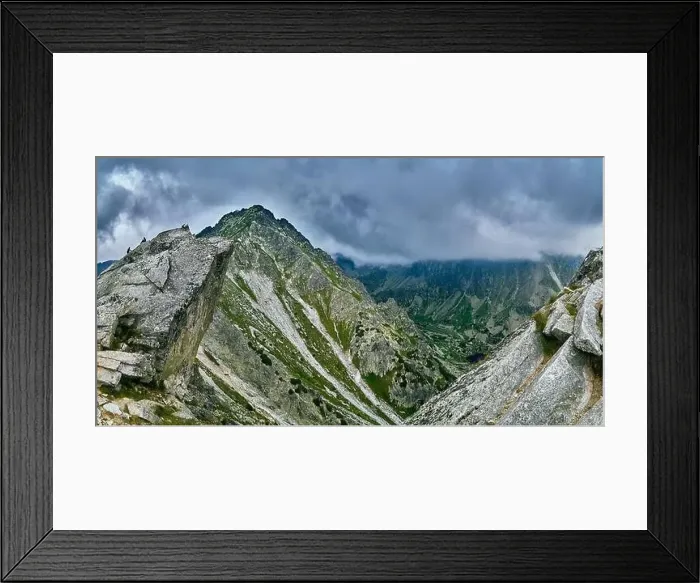 Framed Print : Beautiful panoramic aerial drone view of mountain in National Park High Tatra Framed Print : Beautiful panoramic aerial drone view of mountain in National Park High Tatra