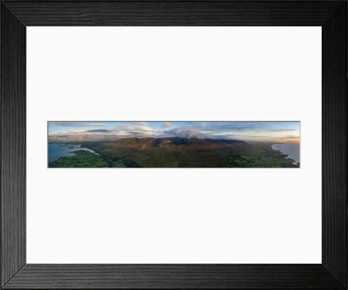 Framed Print : Panoramic aerial drone image of Croagh Patrick, County Mayo, Ireland Framed Print : Panoramic aerial drone image of Croagh Patrick, County Mayo, Ireland