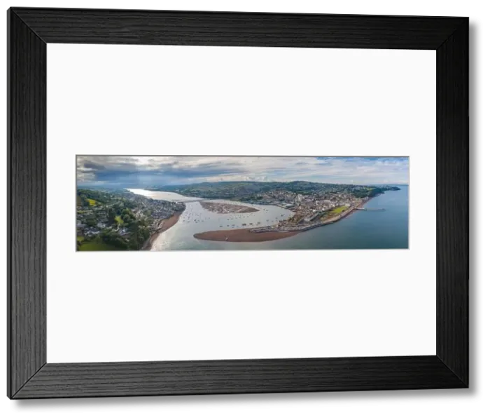 Framed Print : Aerial vista of Teignmouth and the River Teign, Devon, England, United Kingdom, Europe Framed Print : Aerial vista of Teignmouth and the River Teign, Devon, England, United Kingdom, Europe