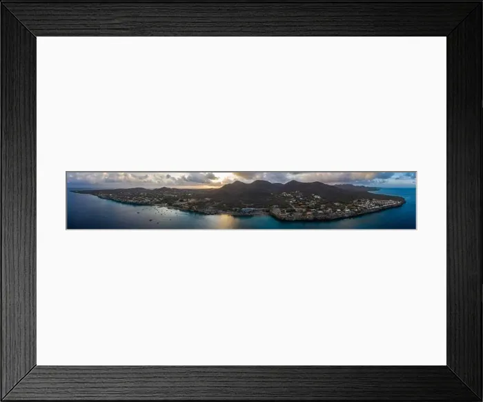 Framed Print : Aerial view of coast of Curaçao in the Caribbean Sea with turquoise water, cliff, beach and beautiful coral reef Framed Print : Aerial view of coast of Curaçao in the Caribbean Sea with turquoise water, cliff, beach and beautiful coral reef