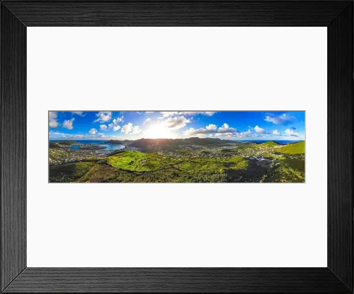 Framed Print : High Aerial view of the caribbean island of St. Maarten Framed Print : High Aerial view of the caribbean island of St. Maarten