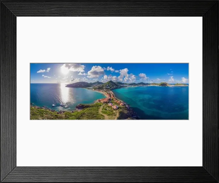 Framed Print : High Aerial view of the caribbean island of St. Maarten Framed Print : High Aerial view of the caribbean island of St. Maarten