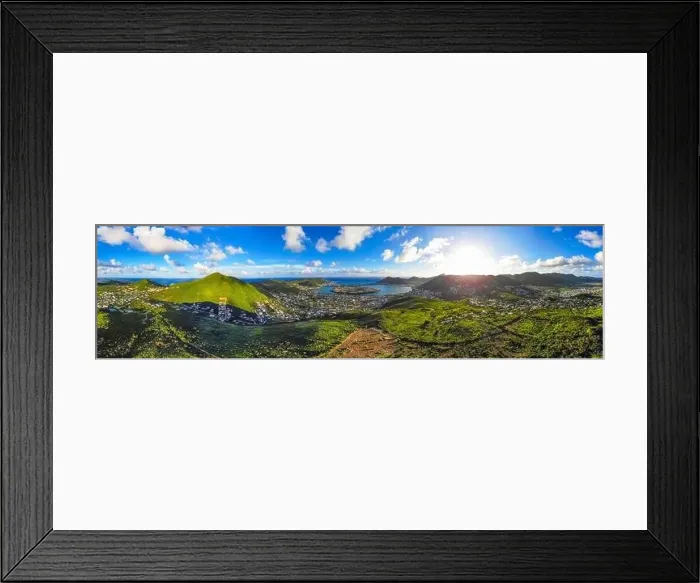 Framed Print : High Aerial view of the caribbean island of St. Maarten Framed Print : High Aerial view of the caribbean island of St. Maarten