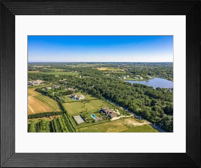 Framed Print : Aerial image of large estates in Watermill, NY Framed Print : Aerial image of large estates in Watermill, NY