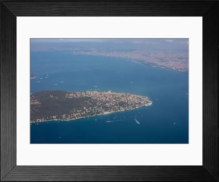 Framed Print : High angle amazing view of Buyukada and Burgazada islands in Istanbul Framed Print : High angle amazing view of Buyukada and Burgazada islands in Istanbul