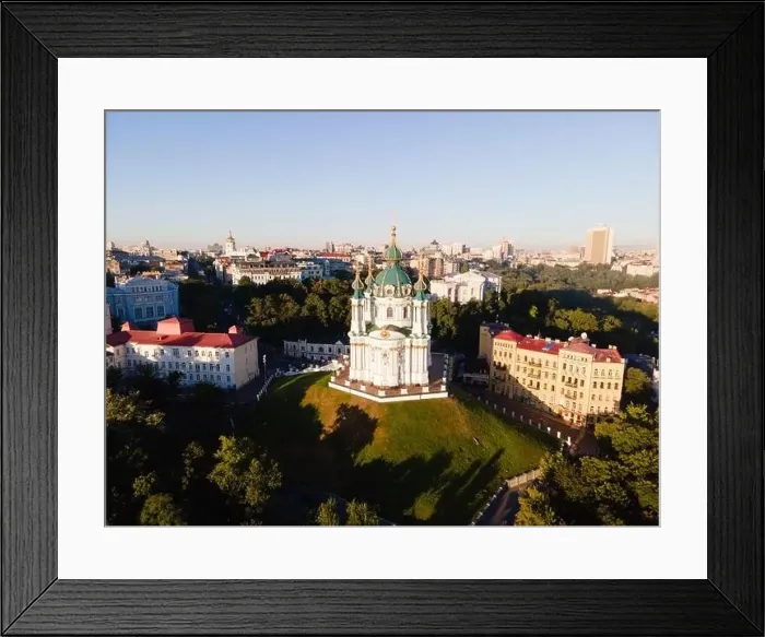 Framed Print : Aerial view of Kyiv St. Andrew's Church. Ukraine