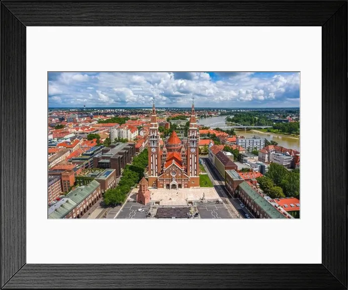 Framed Print : Szeged, Hungary - Aerial panoramic view of the Votive Church and Cathedral of Our Lady of Hungary (Szeged Dom) Framed Print : Szeged, Hungary - Aerial panoramic view of the Votive Church and Cathedral of Our Lady of Hungary (Szeged Dom)