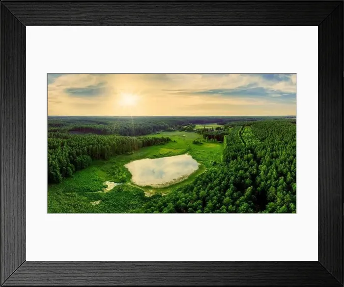 Framed Print : Bird's-eye view of Masuria in north-eastern Poland Framed Print : Bird's-eye view of Masuria in north-eastern Poland