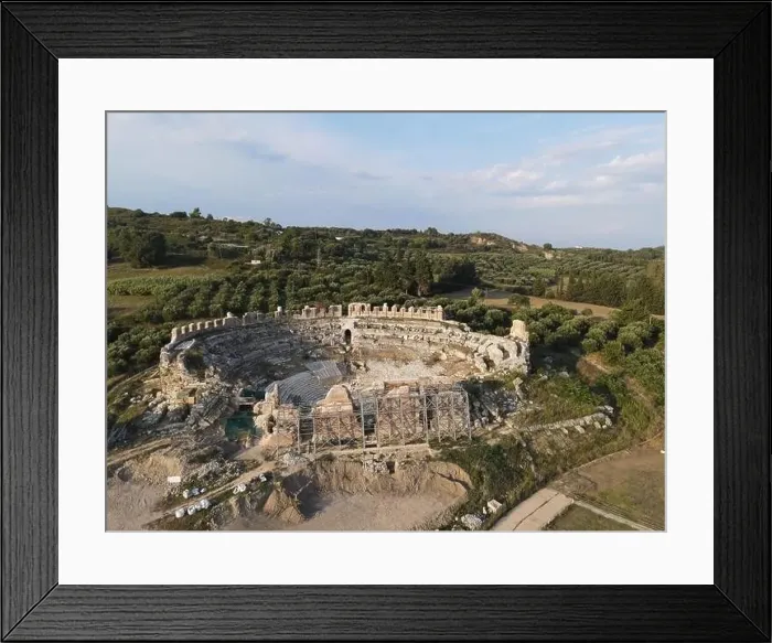 Framed Print : Roman Ancient Theatre of Nikopolis Preveza, Greece, aerial drone view Framed Print : Roman Ancient Theatre of Nikopolis Preveza, Greece, aerial drone view