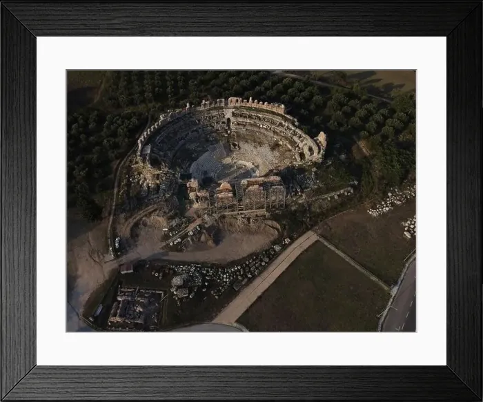 Framed Print : Roman Ancient Theatre of Nikopolis Preveza, Greece, aerial drone view Framed Print : Roman Ancient Theatre of Nikopolis Preveza, Greece, aerial drone view