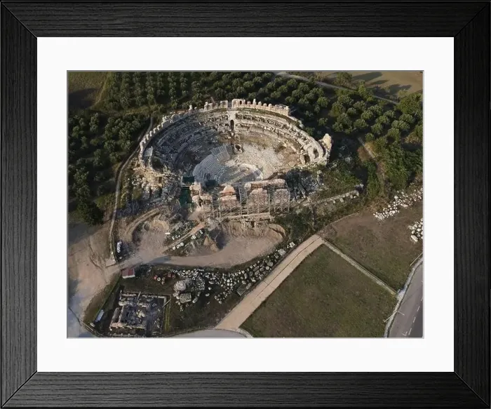 Framed Print : Roman Ancient Theatre of Nikopolis Preveza, Greece, aerial drone view Framed Print : Roman Ancient Theatre of Nikopolis Preveza, Greece, aerial drone view