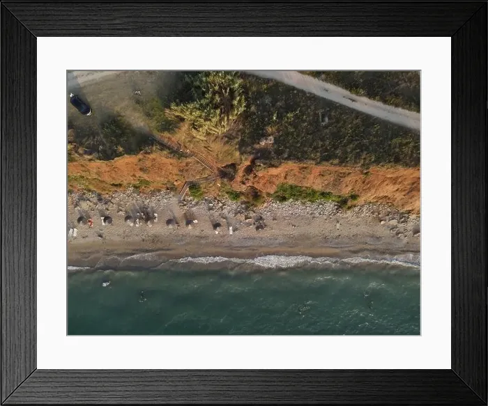 Framed Print : drone photo of exotic place mytikas beach in preveza, greece, epirus Framed Print : drone photo of exotic place mytikas beach in preveza, greece, epirus