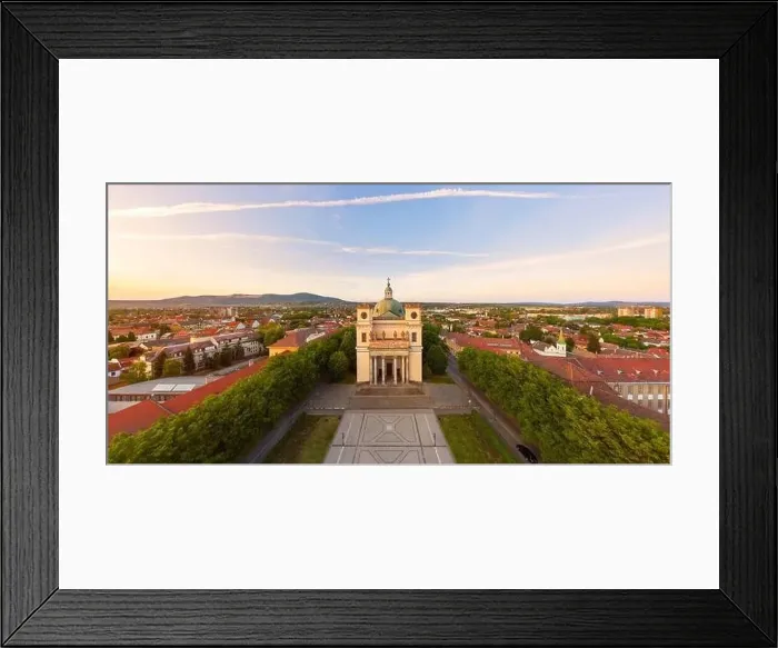 Framed Print : Amazing aerial citycape with cathedral Framed Print : Amazing aerial citycape with cathedral