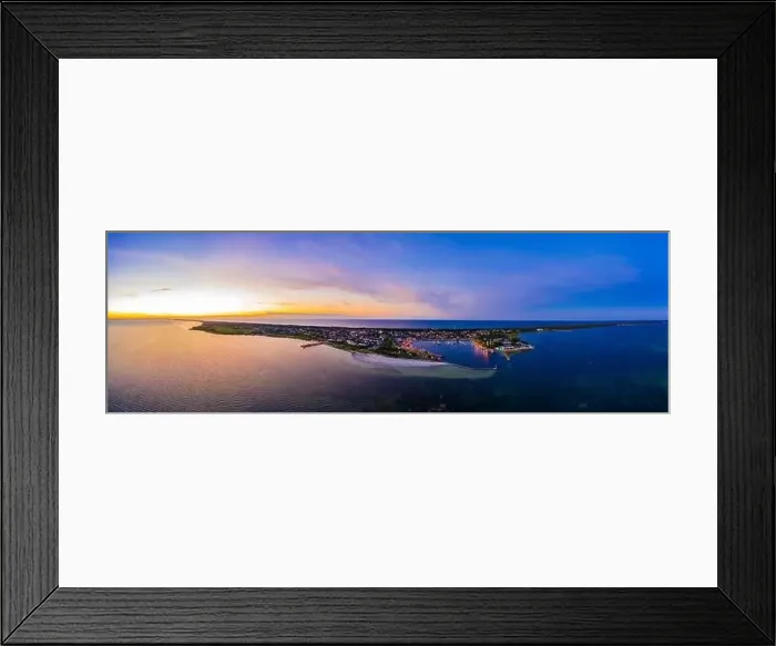 Framed Print : Beautiful Panorama color sky, sunset by the Baltic Sea, Jastarnia, Poland. Harbor. Aerial View Framed Print : Beautiful Panorama color sky, sunset by the Baltic Sea, Jastarnia, Poland. Harbor. Aerial View