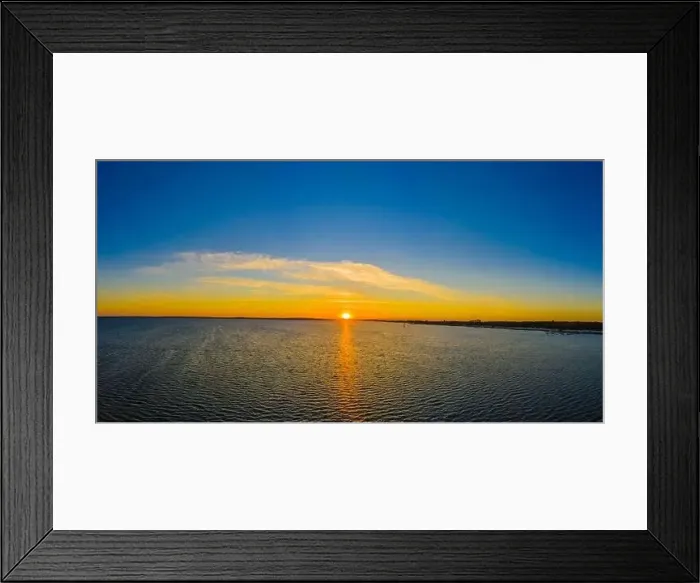 Framed Print : Beautiful Panorama color sky, sunset by the Baltic Sea, Jastarnia, Poland. Aerial View