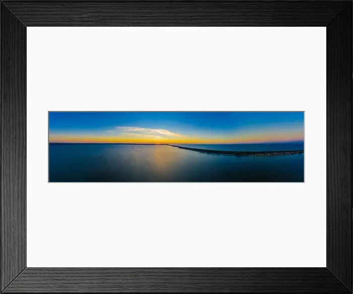 Framed Print : Beautiful Panorama color sky, sunset by the Baltic Sea, Jastarnia, Poland. Aerial View Framed Print : Beautiful Panorama color sky, sunset by the Baltic Sea, Jastarnia, Poland. Aerial View