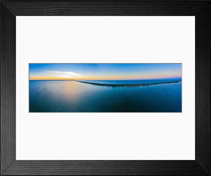 Framed Print : Beautiful Panorama color sky, sunset by the Baltic Sea, Jastarnia, Poland. Aerial View Framed Print : Beautiful Panorama color sky, sunset by the Baltic Sea, Jastarnia, Poland. Aerial View