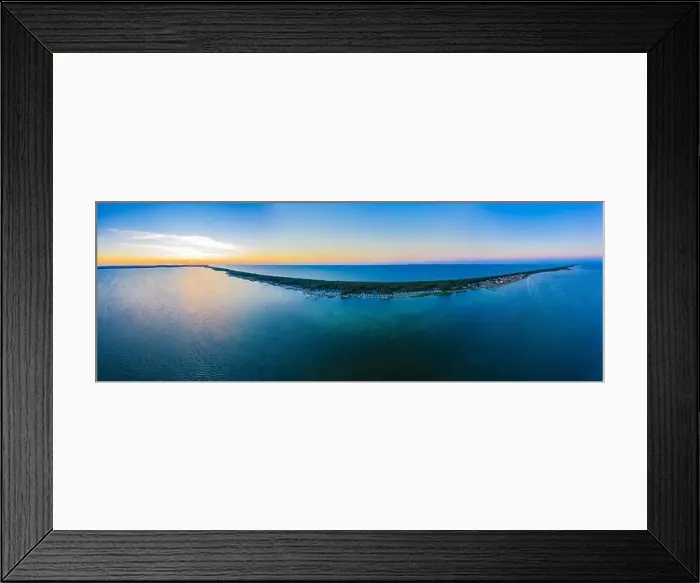 Framed Print : Beautiful Panorama color sky, sunset by the Baltic Sea, Jastarnia, Poland. Aerial View Framed Print : Beautiful Panorama color sky, sunset by the Baltic Sea, Jastarnia, Poland. Aerial View