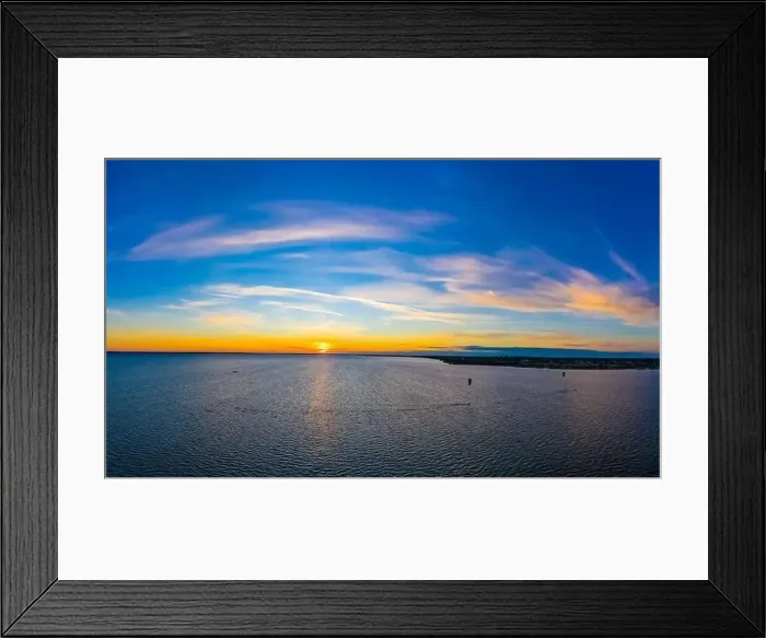 Framed Print : Beautiful Panorama color sky, sunset by the Baltic Sea, Jastarnia, Poland. Aerial View Framed Print : Beautiful Panorama color sky, sunset by the Baltic Sea, Jastarnia, Poland. Aerial View