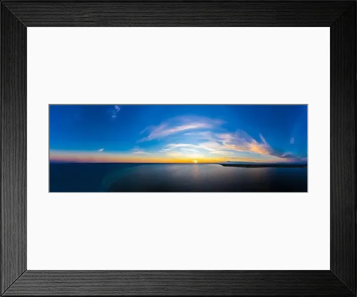 Framed Print : Beautiful Panorama color sky, sunset by the Baltic Sea, Jastarnia, Poland. Aerial View Framed Print : Beautiful Panorama color sky, sunset by the Baltic Sea, Jastarnia, Poland. Aerial View