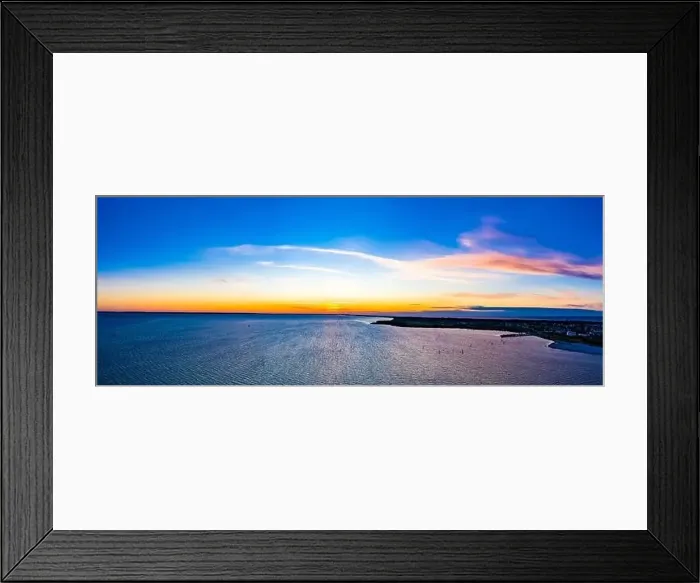 Framed Print : Beautiful Panorama color sky, sunset by the Baltic Sea, Jastarnia, Poland. Aerial View Framed Print : Beautiful Panorama color sky, sunset by the Baltic Sea, Jastarnia, Poland. Aerial View