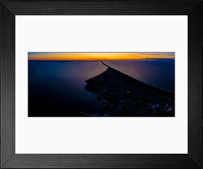Framed Print : Beautiful Panorama color sky, sunset by the Baltic Sea, Jastarnia, Poland. Aerial View Framed Print : Beautiful Panorama color sky, sunset by the Baltic Sea, Jastarnia, Poland. Aerial View