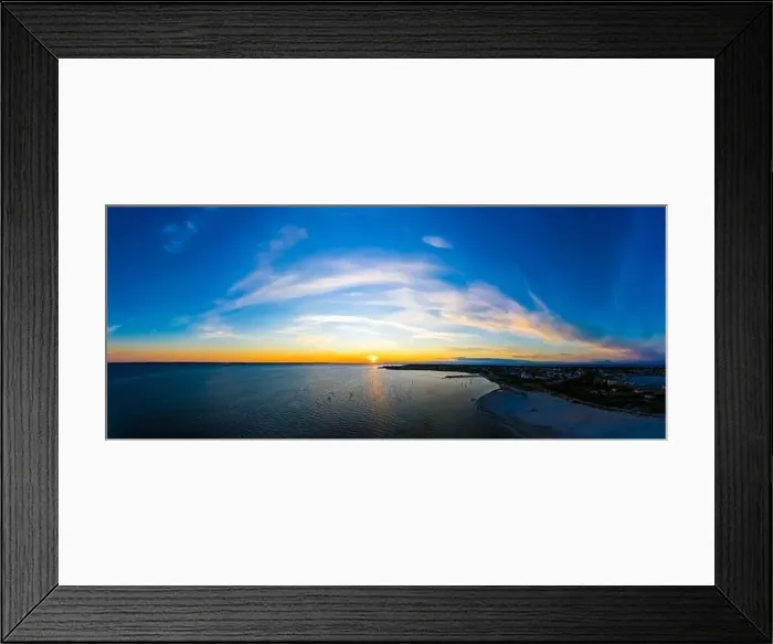Framed Print : Beautiful Panorama color sky, sunset by the Baltic Sea, Jastarnia, Poland. Aerial View Framed Print : Beautiful Panorama color sky, sunset by the Baltic Sea, Jastarnia, Poland. Aerial View