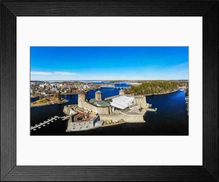 Framed Print : Beautiful aerial view of Olavinlinna Framed Print : Beautiful aerial view of Olavinlinna