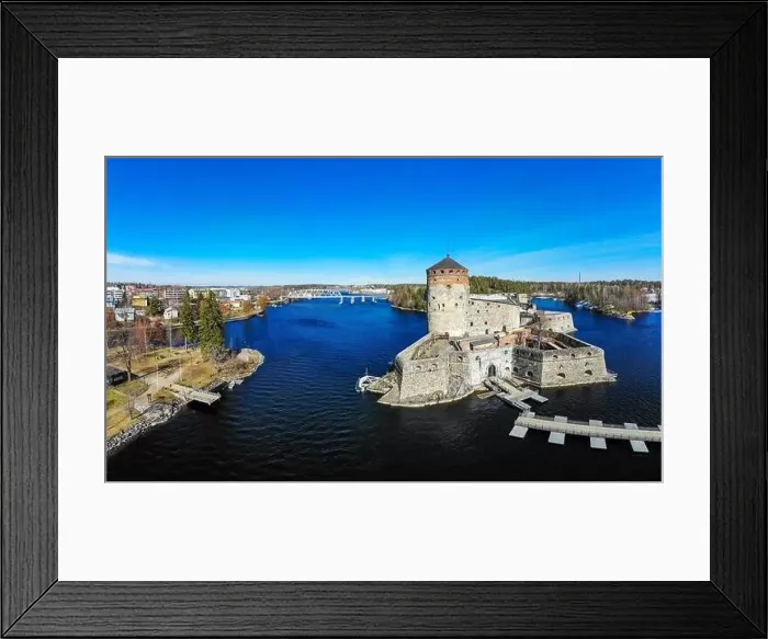 Framed Print : Beautiful aerial view of Olavinlinna Framed Print : Beautiful aerial view of Olavinlinna