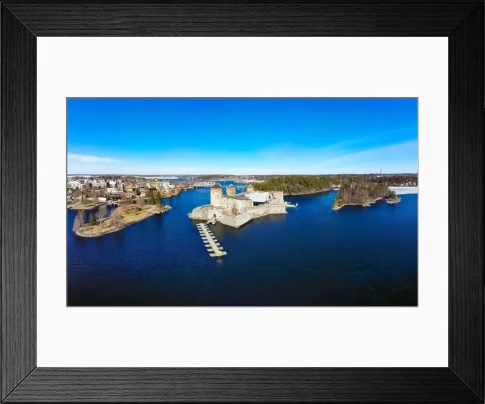 Framed Print : Beautiful aerial view of Olavinlinna Framed Print : Beautiful aerial view of Olavinlinna