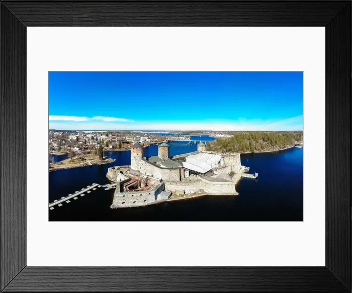 Framed Print : Beautiful aerial view of Olavinlinna Framed Print : Beautiful aerial view of Olavinlinna