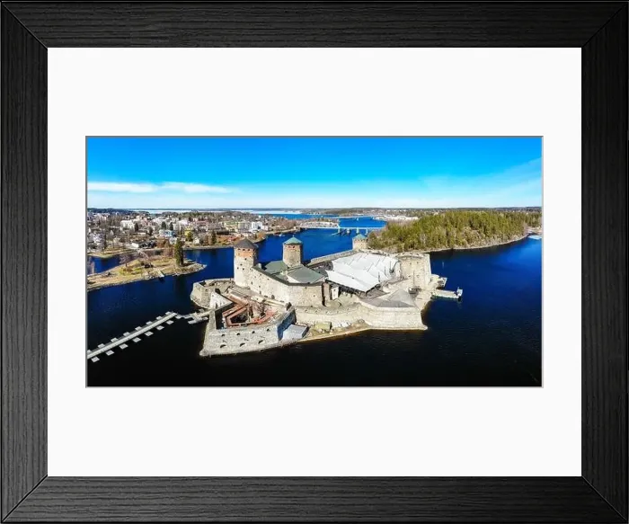 Framed Print : Beautiful aerial view of Olavinlinna Framed Print : Beautiful aerial view of Olavinlinna